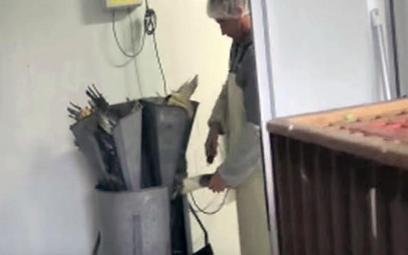 Un travailleur utilisant une machine automatisée de gavage dans l'installation.